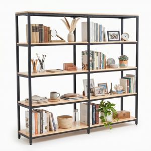 Kệ lắp ráp 5 tầng 200x40x180cm gỗ cao su KTT68029
