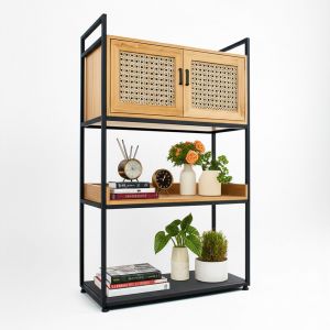 Kệ trang trí 84x40x140cm gỗ cao su KTT68030