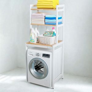 Kệ máy giặt 69x60x178cm gỗ cao su KMG68022 Kệ máy giặt 69x60x178cm gỗ cao su KMG68022