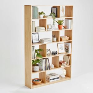 Kệ sách 120x28x185 gỗ cao su KS68332