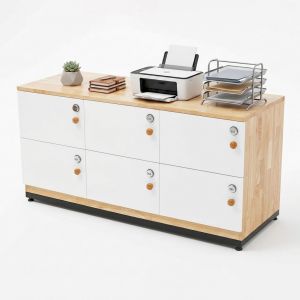 Tủ locker 6 ngăn khóa số 120x45x60cm gỗ cao su THSL009