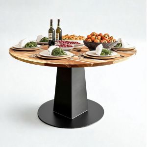 Bàn ăn tròn 140x140cm gỗ tràm BA68254