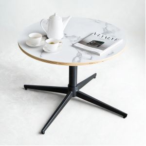 Bàn trà tròn 60x60cm gỗ plywood vân giả đá TT68326