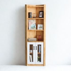 Kệ góc tường cửa kính 40x40x170cm gỗ cao su KGT68047 Kệ góc tường cửa kính 40x40x170cm gỗ cao su KGT68047