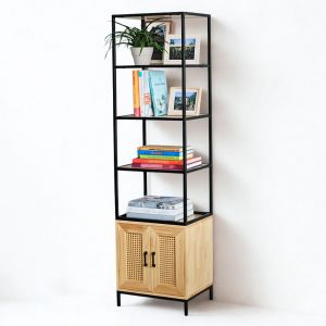 Kệ trang trí có tủ 57x44x200cm gỗ cao su KTT68033