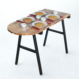 Bàn áp tường 130x60x85cm gỗ tràm chân chữ A BA68259