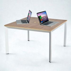 Bàn cụm 2 chỗ ngồi 120x120cm gỗ plywood hệ Trian HBTA025 Bàn cụm 2 chỗ ngồi 120x120cm gỗ plywood hệ Trian HBTA025
