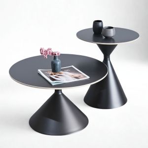 Bộ bàn trà tròn chân sắt mặt đá TT68327