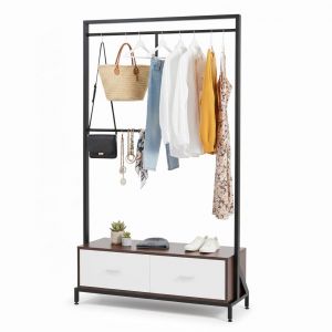 Kệ treo quần áo 120x40x200cm gỗ cao su TQA68069 Kệ treo quần áo 120x40x200cm gỗ cao su TQA68069