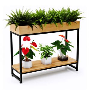 Kệ để cây trang trí 80x30x60cm gỗ cao su KTT68035
