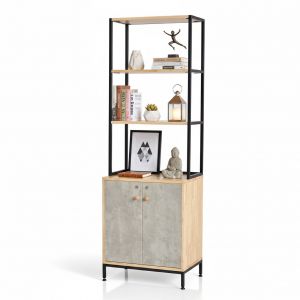 Kệ trang trí 60x40x180cm gỗ cao su KTT68036