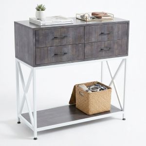 Bàn console 4 ngăn tủ 90x40x100cm gỗ cao su CST109