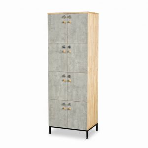 Tủ Locker 8 ngăn ren số 60x45x170cm gỗ cao su THSL010