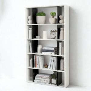 Kệ sách 5 tầng 90x25x160cm gỗ cao su KS68338