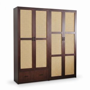 Hệ tủ quần áo 200x55x200cm gỗ cao su TQA6807 Hệ tủ quần áo 200x55x200cm gỗ cao su TQA6807
