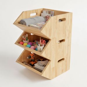 Kệ lưu trữ đồ 3 tầng 38x40x60cm gỗ cao su TCN68078 Kệ lưu trữ đồ 3 tầng 38x40x60cm gỗ cao su TCN68078