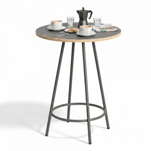 Bàn cafe tròn 60x60cm gỗ plywood vân giả đá CFD68277 Bàn cafe tròn 60x60cm gỗ plywood vân giả đá CFD68277
