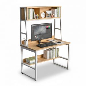 Bàn liền kệ sách 120x60x165cm gỗ cao su FD68080 Bàn liền kệ sách 120x60x165cm gỗ cao su FD68080