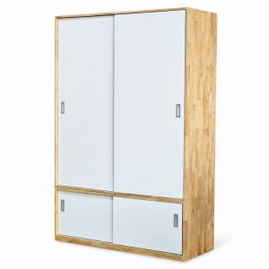 Tủ quần áo 2 cánh cửa trượt 140x55x200cm gỗ cao su TQA68076 Tủ quần áo 2 cánh cửa trượt 140x55x200cm gỗ cao su TQA68076