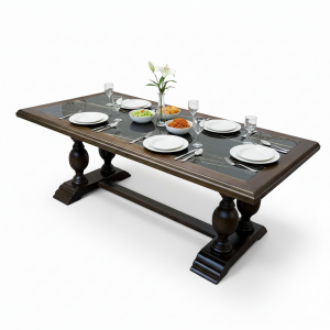 Bàn ăn Maison 220x100x75cm mặt đá ceramic chân gỗ tần bì BA68280