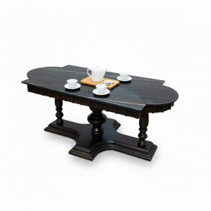 Bàn sofa chữ nhật 146x75cm mặt đá ceramic chân gỗ tần bì TT68345