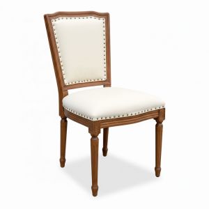 Ghế Luois lưng vuông bọc da Si gỗ cao su GSK028