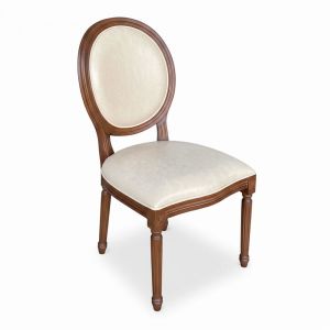 Ghế Louis không tay gỗ tần bì bọc da simili GSK020