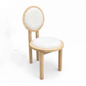 Ghế Mochi bọc vải lông cừu gỗ tần bì GCF316