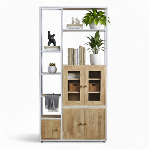 Kệ trang trí 100x30x200cm gỗ cao su KTT68047