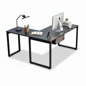 Bàn góc L có hộp điện 150x150cm gỗ tràm hệ Rectang HBRT120 Bàn góc L có hộp điện 150x150cm gỗ tràm hệ Rectang HBRT120