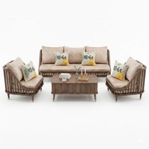Combo bộ bàn ghế sofa KBH gỗ Ash CBSF68062