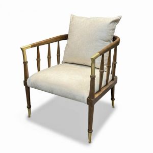 Ghế sofa đơn Caracole Beauty bọc vải nhung gỗ Ash GSD6832