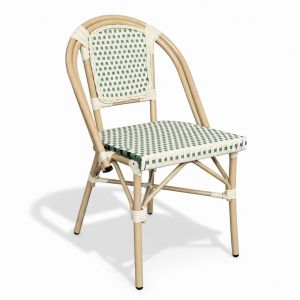 Ghế sắt đan mây nhựa không tay tựa GSK052