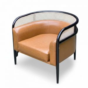 Ghế sofa đơn Targa bọc da Si gỗ Ash GSD68112