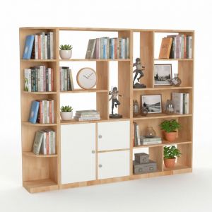 Hệ kệ sách kết hợp kệ rượu 190x30x160cm gỗ cao su KS68349 Hệ kệ sách kết hợp kệ rượu 190x30x160cm gỗ cao su KS68349