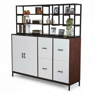 Tủ trang trí 165x40x165cm gỗ cao su KTB68234