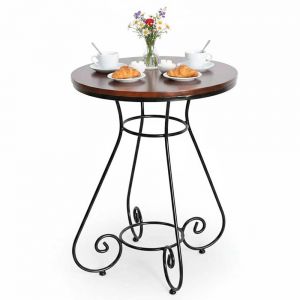 Bàn cafe tròn 60x60x75cm gỗ cao su CFD68285 Bàn cafe tròn 60x60x75cm gỗ cao su CFD68285