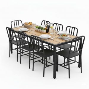 Combo bộ bàn ghế ăn chữ nhật ngoài trời CBNT018