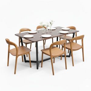 Combo bàn ăn chữ nhật và 6 ghế Neva không tay BBA220 Combo bàn ăn chữ nhật và 6 ghế Neva không tay BBA220