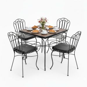 Combo bàn ngoài trời và 4 ghế sắt CBNT019 Combo bàn ngoài trời và 4 ghế sắt CBNT019