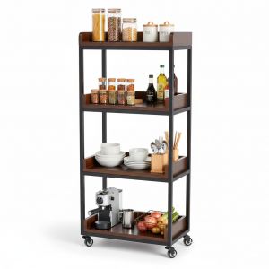 Kệ nhà bếp di động 50x30x120cm gỗ cao su KB68077