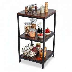 Kệ bếp 3 tầng 40x40x75cm gỗ cao su KB68078