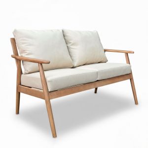 Ghế sofa đôi nệm da Si chân tiện gỗ cao su SFB68110