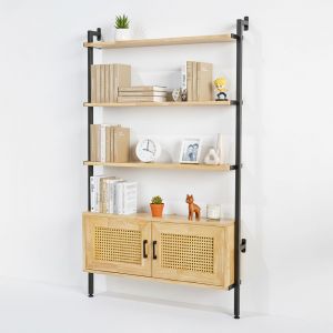 Kệ áp tường 100x17x160cm gỗ cao su KTT68049