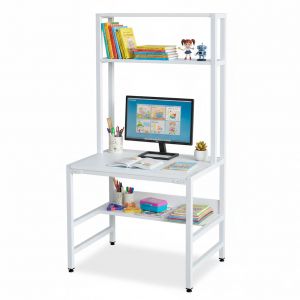 Bàn học trẻ em liền kệ 80x60x153cm gỗ cao su FD68084