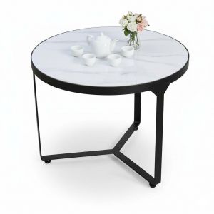 Bàn sofa tròn đk 60cm mặt ceramic TT68357