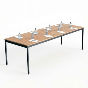 Bàn họp 240x90cm gỗ cao su hệ Slean HBSL049