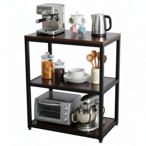 Kệ để đồ 3 tầng 70x45x88cm gỗ cao su KB68084