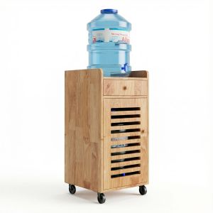 Tủ để bình nước di động 40x40x85cm gỗ cao su TDBN001