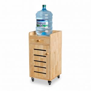 Tủ để bình nước di động 40x40x85cm gỗ cao su TDBN001